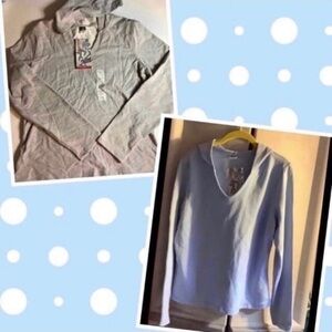 Lot of 2 NWT Cheetah Activewear Women's V-Neck Pullover Hoodie Large